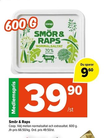 Coop Extra Smör & raps erbjuda
