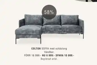 Colton soffa med schäslong vändbar