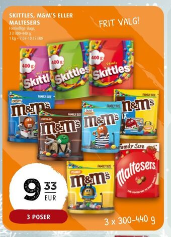 Scandinavian Park Skittles, m&m's eller maltesers erbjuda