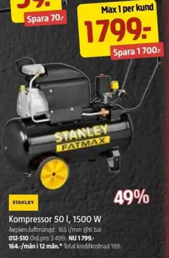 Stanley Kompressor 50 l, 1500 W