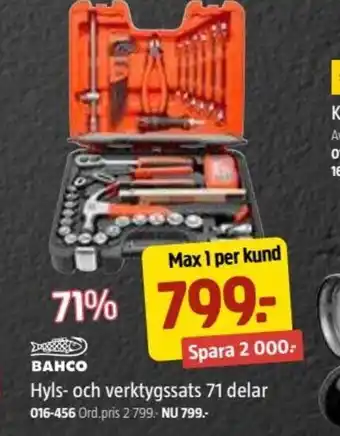 Jula Bahco Hyls-och verktygssats 71 delar erbjuda