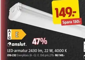 Jula Anslut LED-armatur 2430 Im,22W,4000 K erbjuda