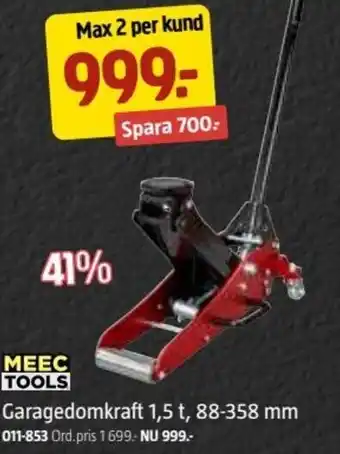 Jula Meec Tools Garagedomkraft 1.5 t, 88-358 mm erbjuda