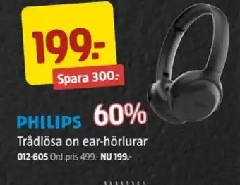 Jula Philips Trådlösa on ear-hörlurar erbjuda