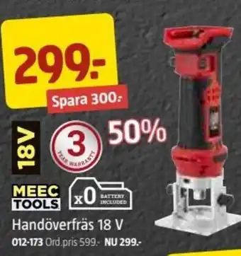 Jula Meec Tools Handöverfräs 18 V erbjuda