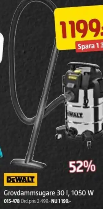 Jula Dewalt Grovdammsugare 30 l, 1050 W erbjuda