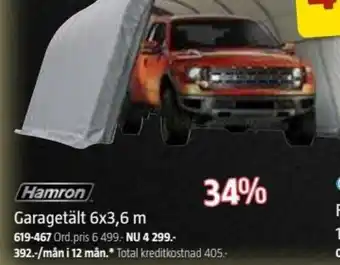Hamron Garagetält 6X 3.6 m
