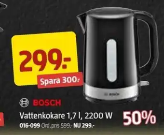 Jula Bosch Vattenkokare 1.7 I, 2200 W erbjuda