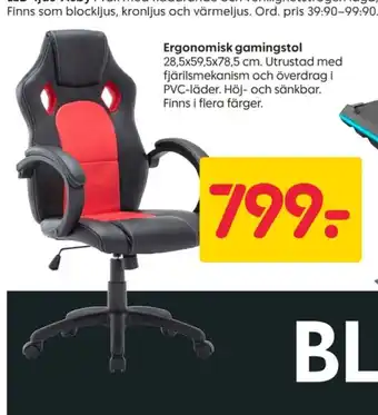 Rusta Elsa form gamingstol erbjuda