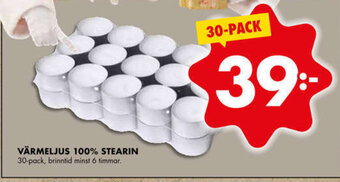 ÖoB Värmeljus 100% Stearin erbjuda
