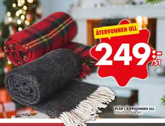 ÖoB Pläd i Återvunnen Ull erbjuda