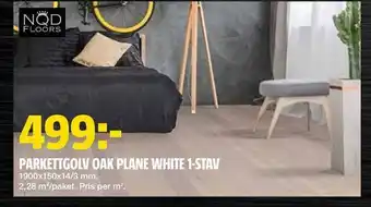 Bauhaus Parkettgolv oak plane white 1-stav erbjuda