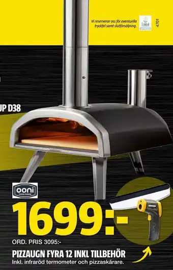 Bauhaus Pizzaugn fyra 12 inkl tillbehör erbjuda