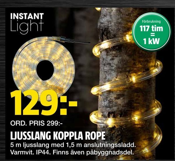 Bauhaus Ljusslang koppla rope erbjuda