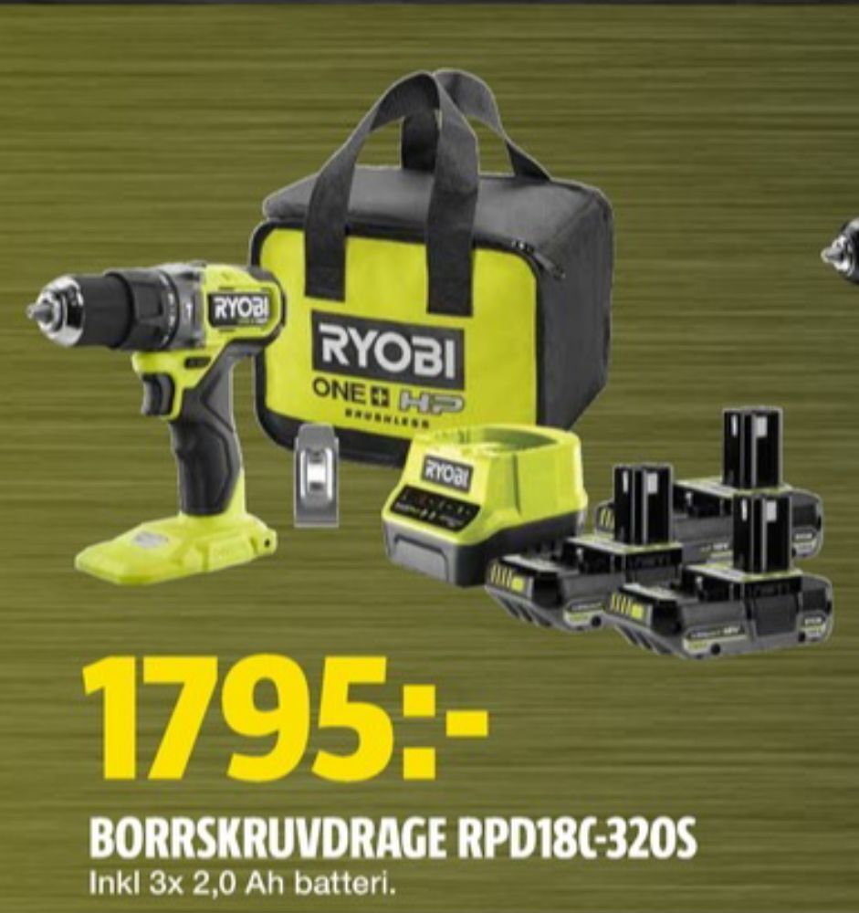 Bauhaus Ryobi borr- och skruvdragere erbjuda