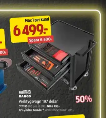 Jula Bahco verktygsvagn erbjuda