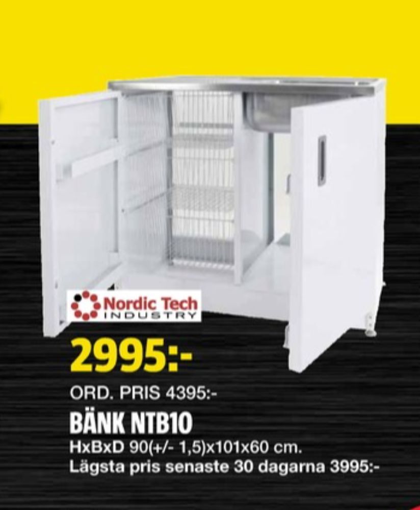 Bauhaus Nordic tech tvättbänk erbjuda