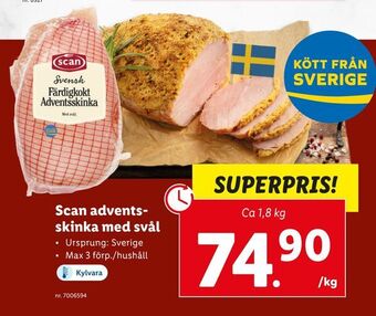 Lidl Scan adventsskinka med svål erbjuda