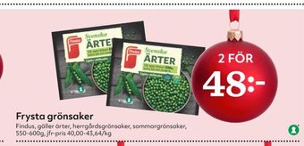 Hemköp Findus grönsaker erbjuda
