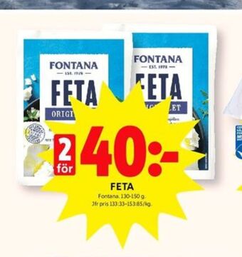 ICA Kvantum Fontana fetaost erbjuda