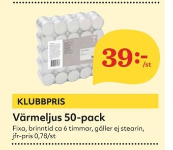 Hemköp Fixa värmeljus erbjuda