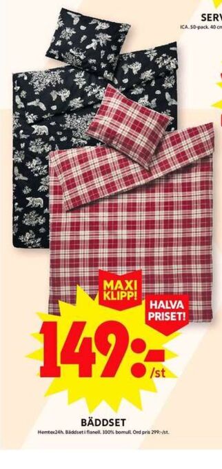 ICA Maxi Hemtex bäddset erbjuda