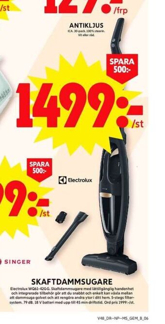 ICA Maxi Electrolux dammsugare erbjuda