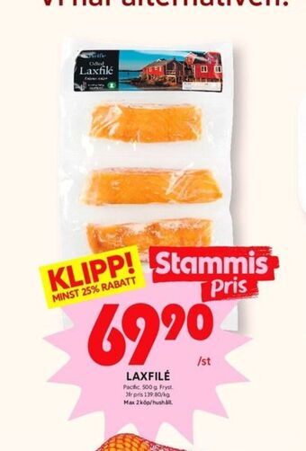 ICA Kvantum Pacific seafood laxfilé erbjuda