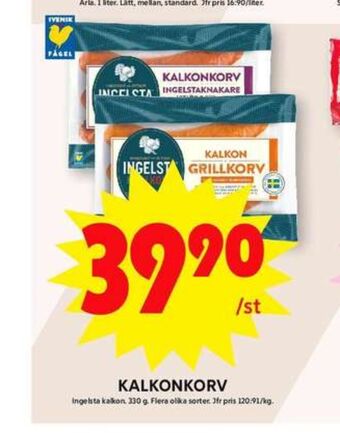 ICA Maxi Ingelsta kalkon kalkonkorv erbjuda