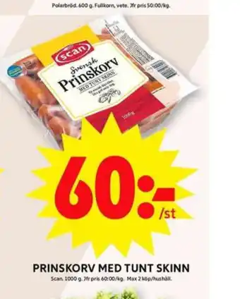 Scan deli prinskorv