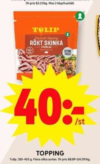 ICA Maxi Tulip toppings erbjuda