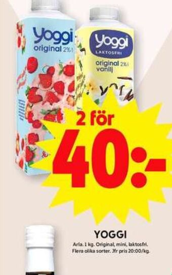 ICA Maxi Yoggi yoghurt erbjuda