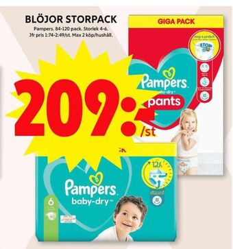ICA Maxi Baby dry blöjor erbjuda