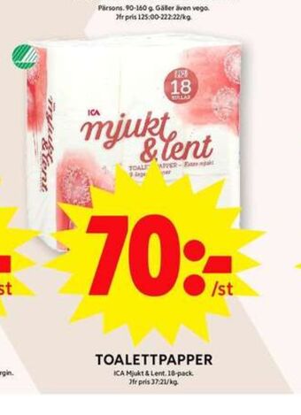 ICA Maxi Mjukt & lent toalettpapper erbjuda
