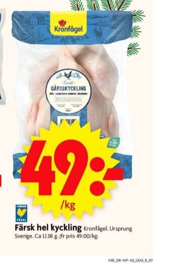 ICA Supermarket Kronfågel kyckling erbjuda