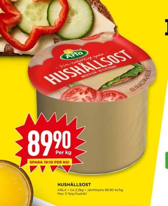 Willys Arla hushållsost erbjuda