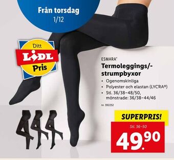 Lidl Termoleggings/- strumpbyxor erbjuda