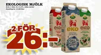 Bonum Matmarknad Ekologisk mjölk erbjuda