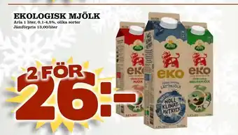 Din Mat Ekologisk mjölk erbjuda