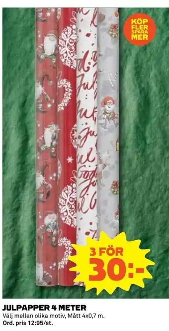 Julpapper 4 meter