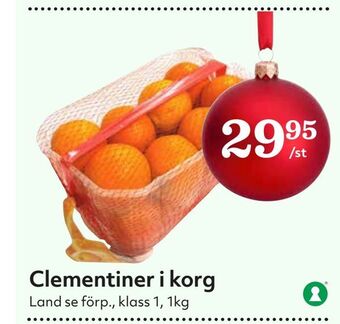 Hemköp Clementiner i korg erbjuda