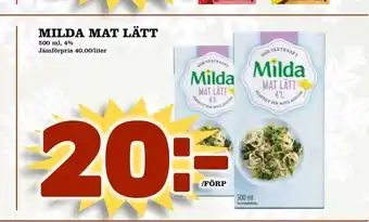 Matdax Milda mat lätt erbjuda
