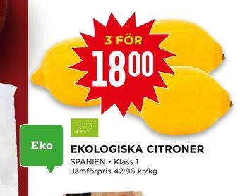 Willys Ekologiska citroner erbjuda
