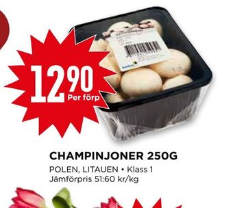Willys Champinjoner 250g erbjuda