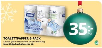 Tempo Toalettpapper 6-pack erbjuda