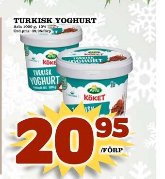 Supergrossen Turkisk yoghurt erbjuda