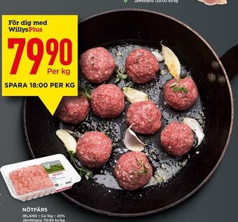 Willys Nötfärs erbjuda