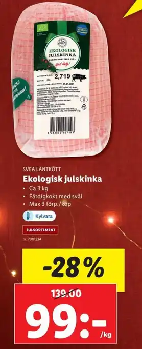 Lidl Ekologisk Julskinka erbjuda
