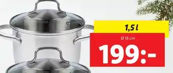 Lidl Kastrull i Rostfritt Stål 1.5L erbjuda