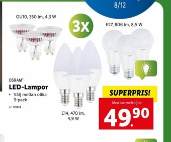 Lidl LED-Lampor erbjuda